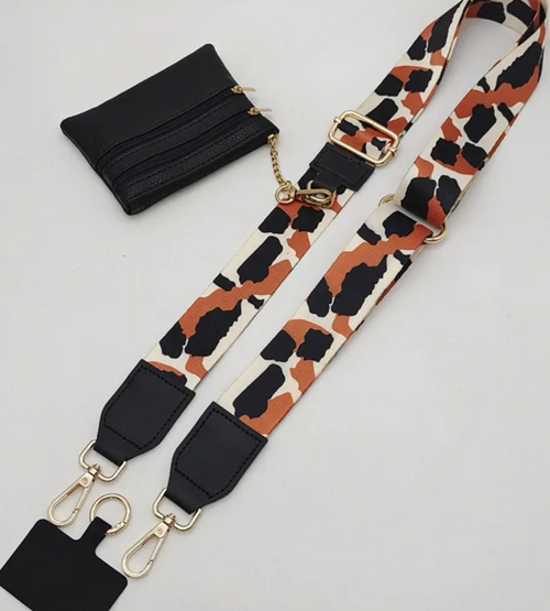 Clip & Go Leopard Pattern Crossbody Phone Holder