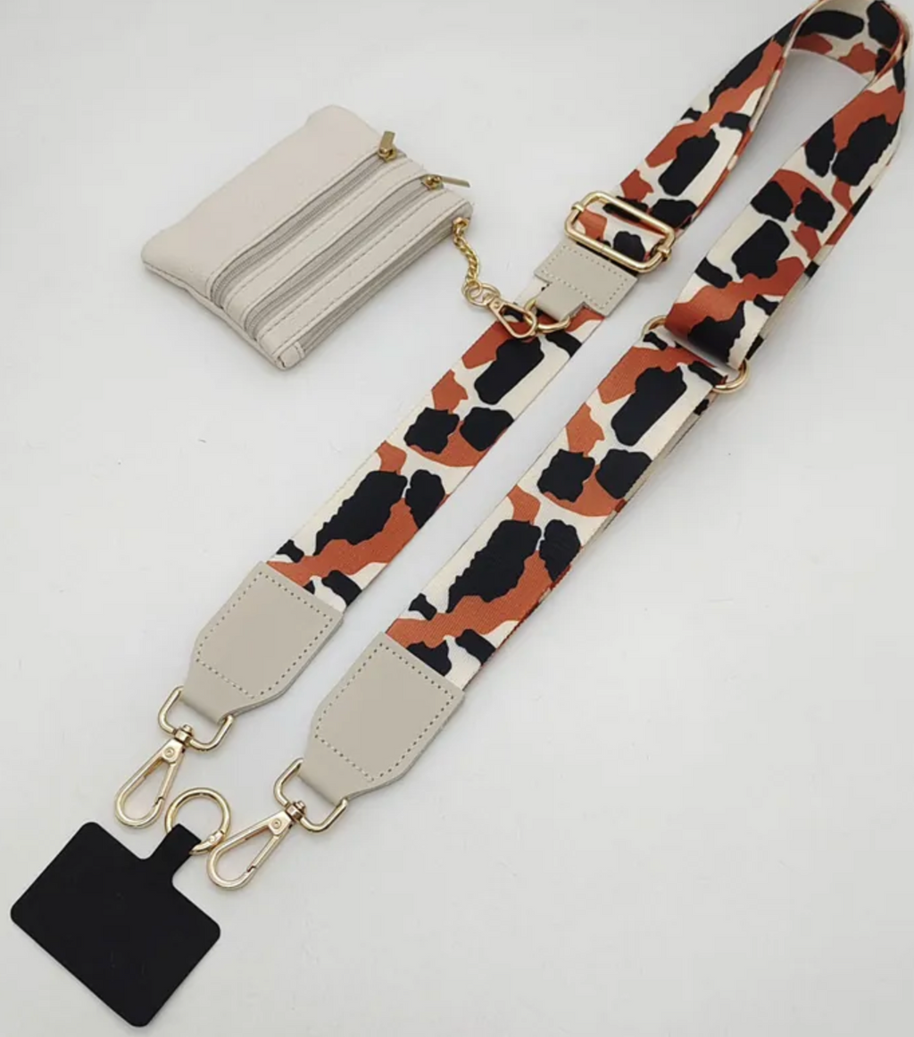 Clip & Go Leopard Pattern Crossbody Phone Holder