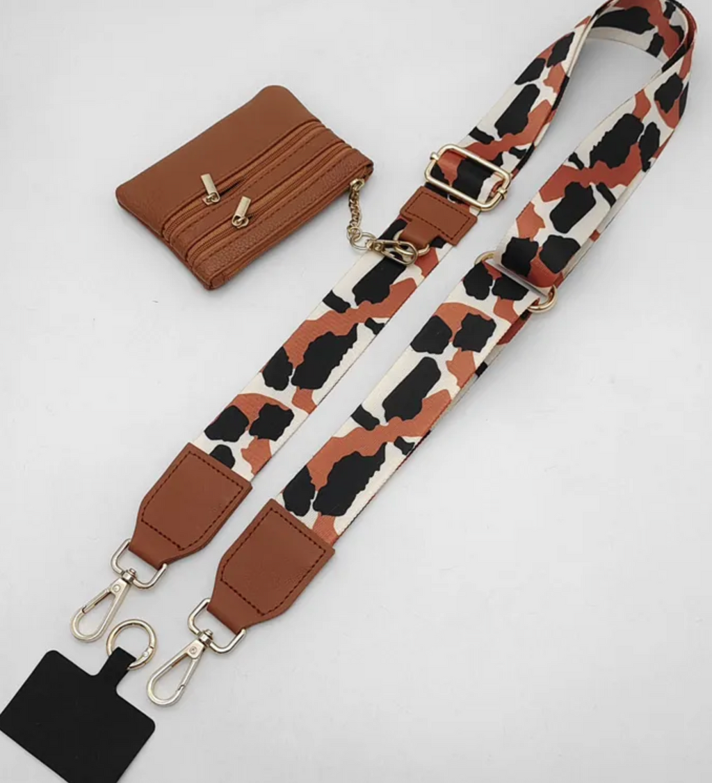 Clip & Go Leopard Pattern Crossbody Phone Holder