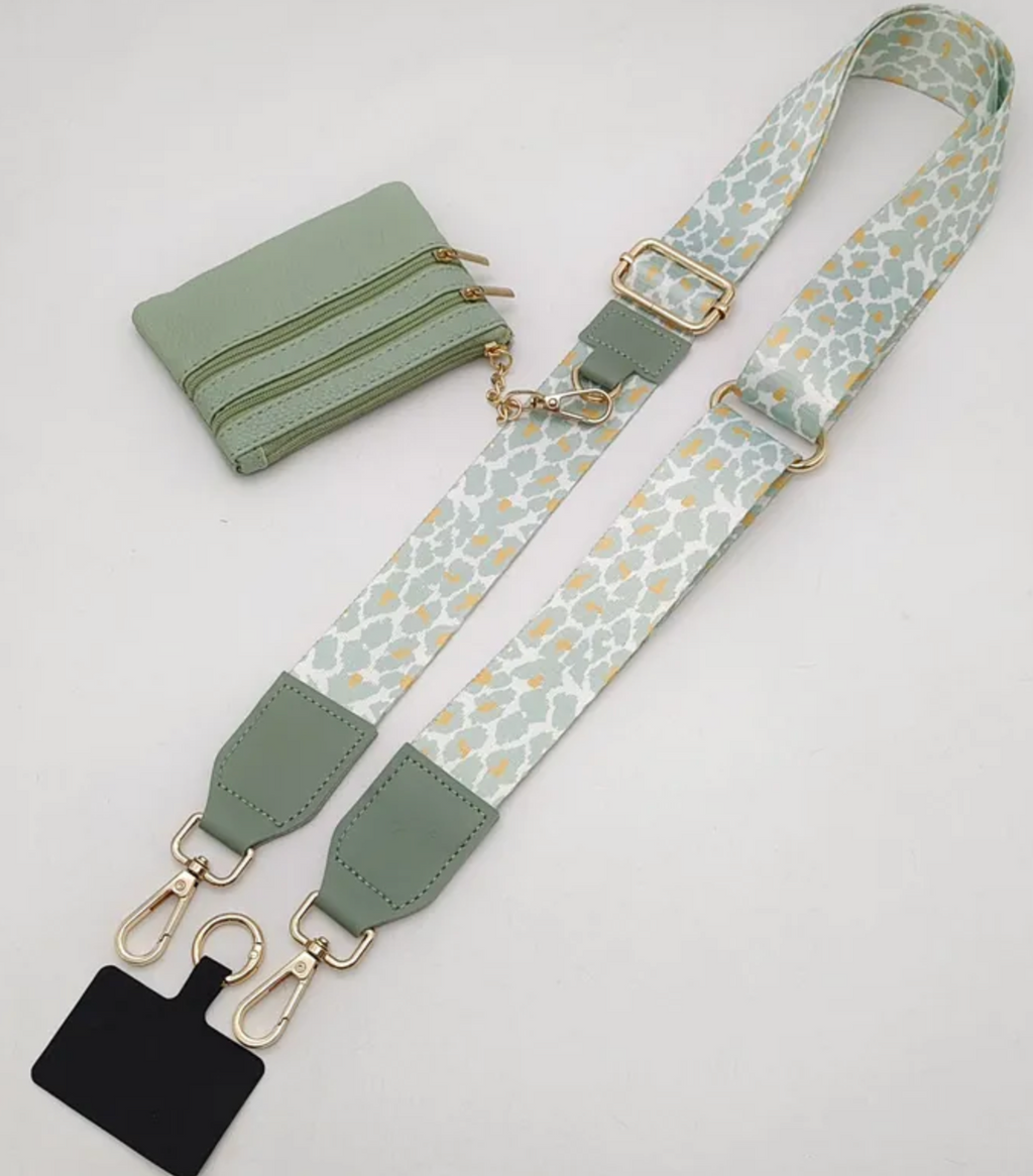 Clip & Go Leopard Pattern Crossbody Phone Holder