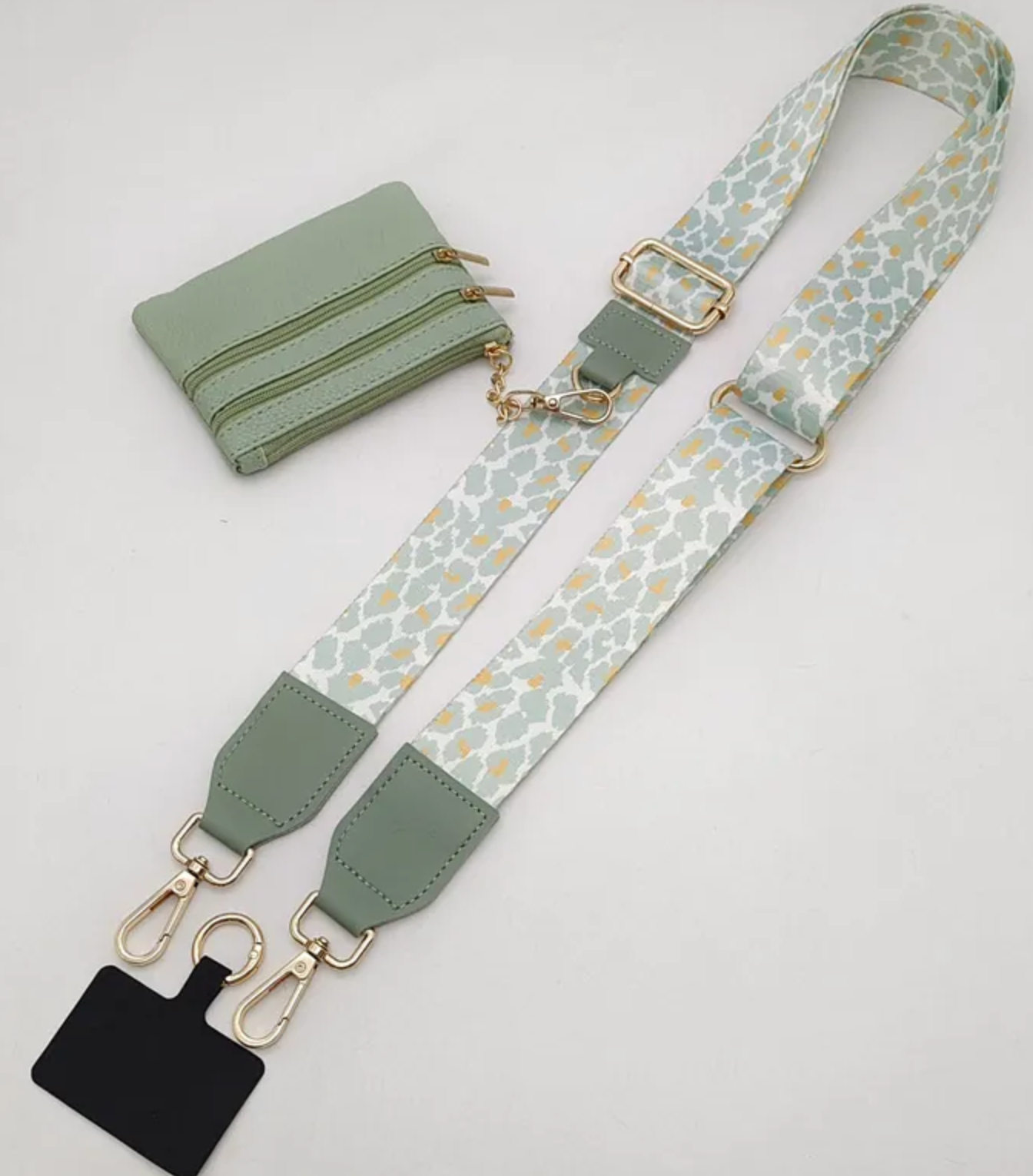Clip & Go Leopard Pattern Crossbody Phone Holder
