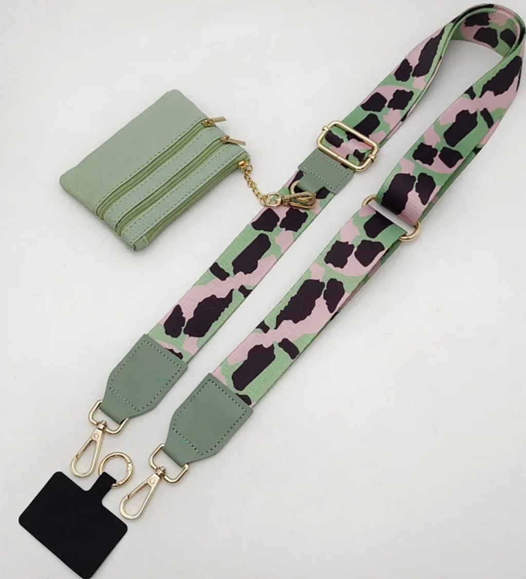 Clip & Go Leopard Pattern Crossbody Phone Holder