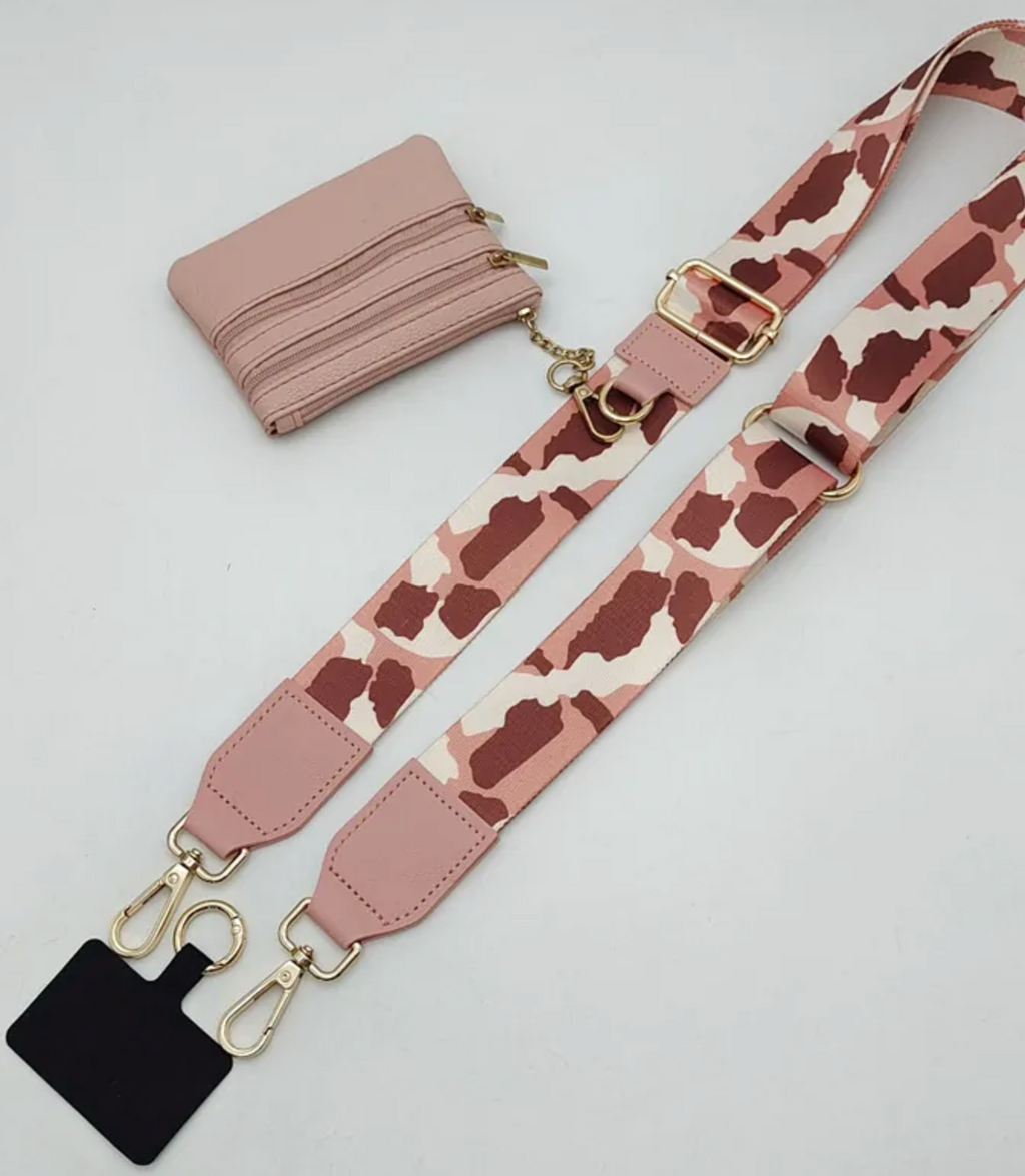Clip & Go Leopard Pattern Crossbody Phone Holder